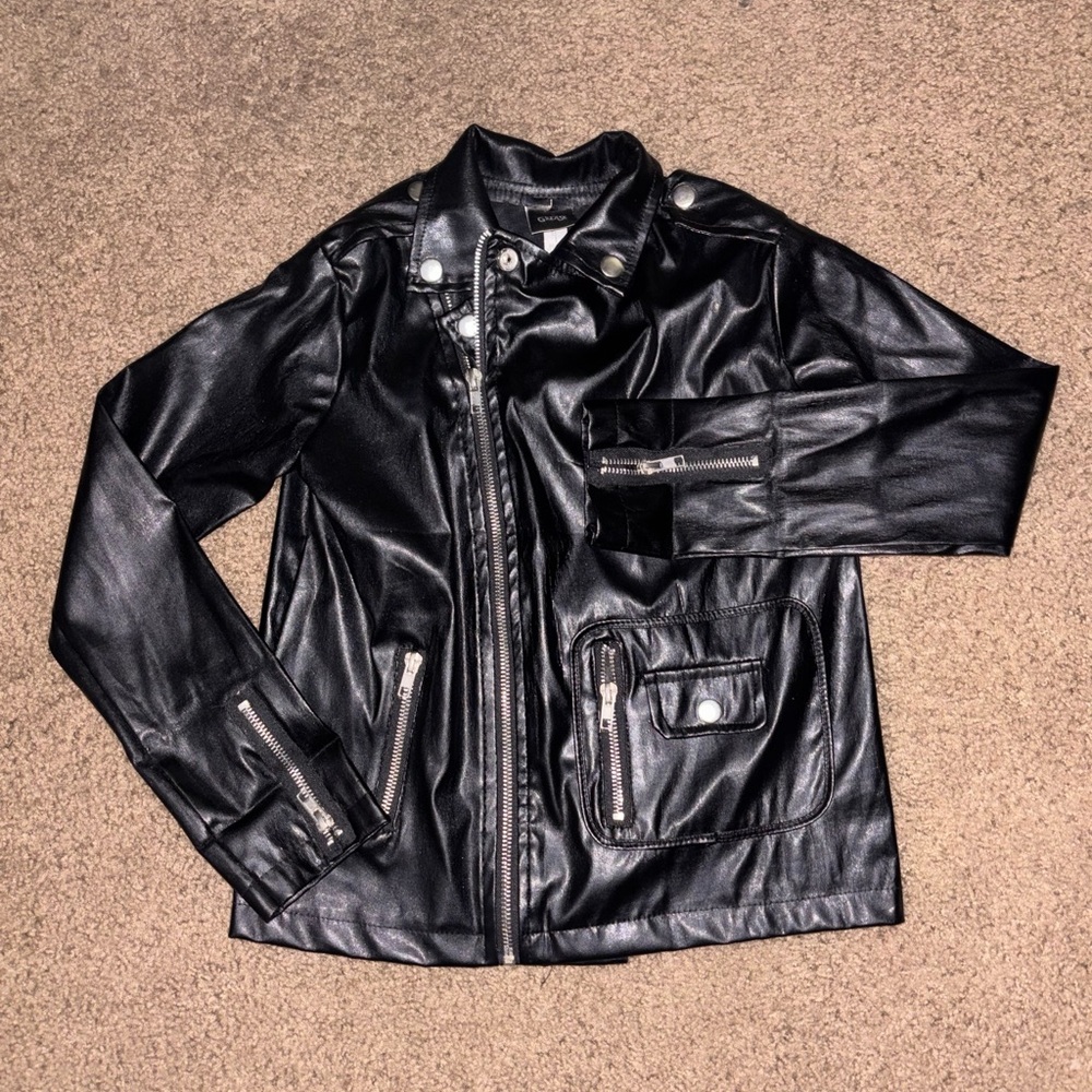 GREASE KIDS. Black Faux Leather Jacket. Size 8
